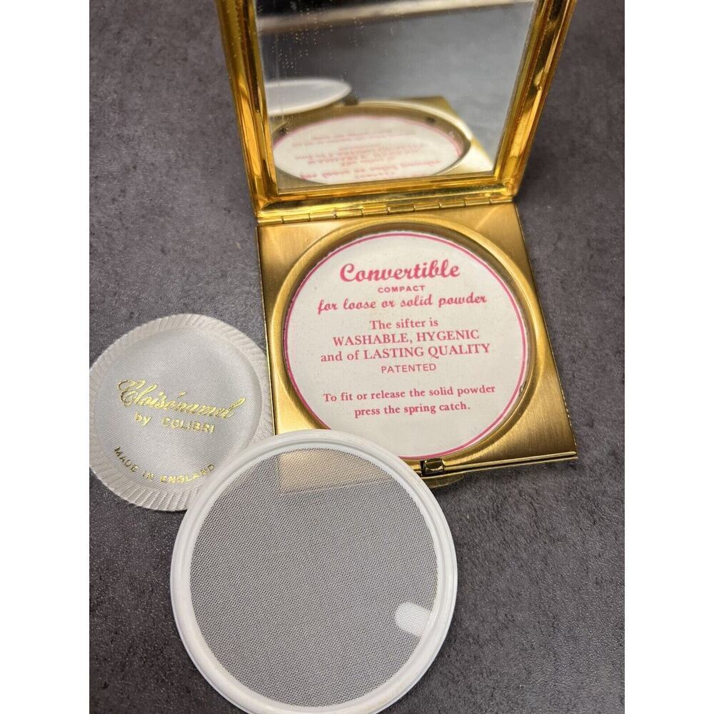 Vintage Cloisenamel By Colibri Convertible Compact Made In England - Picture 8 of 15